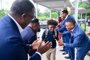 Mayor Dickens Celebrates First Day of School