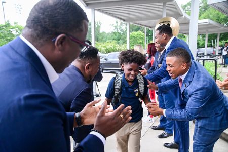 Mayor Dickens Celebrates First Day of School